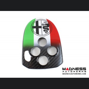 Alfa Romeo 4C Central MTA Control Cover - Carbon Fiber - Italian Theme + Alfa Romeo Badge - V1